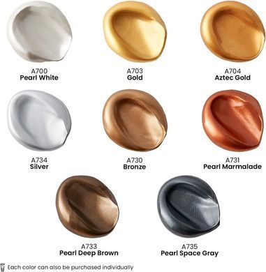 Акрилові перламутрові фарби Arteza Metallic Acrylic Paint Професійна серія 120 мл (ARTZ-8556)