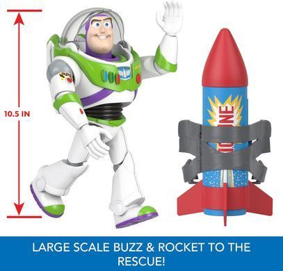 Інтерактивна фігурка Базз Лайтер Disney Pixar Toy Story Rocket Rescue Buzz з реактетою і звуками (HTR73)