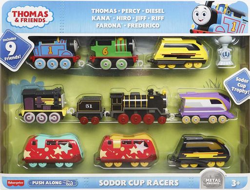 Коллекционный набор Fisher-Price Thomas & Friends Sodor Cup Racers 9 паровозиков Томас (HDY68)