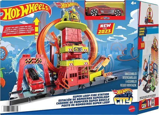 Игровой набор Hot Wheels City Трек Супер петля с пожарной станцией (HKX41)
