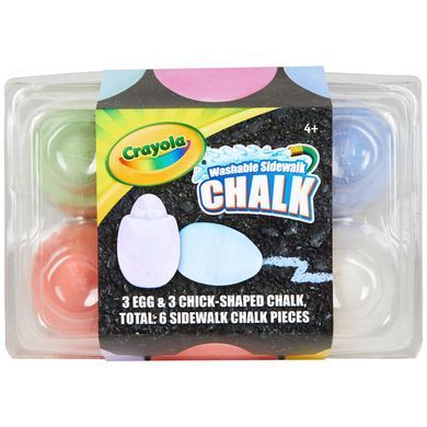 Мел для рисования Crayola Washable Sidewalk Chalk, 6ct Egg на асвальте, мольберте, доске 6 штук (51-2051G)