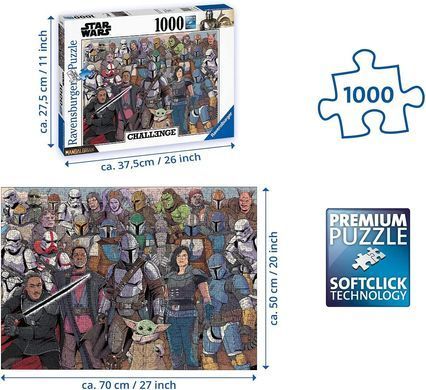 Пазл Ravensburger Challenge Star Wars Baby Yoda Звездные войны Малыш Йода 1000 шт. (&lrm;&lrm;16770)