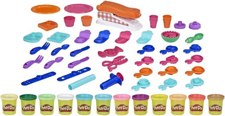 Ігровий набір пластиліну Play-Doh Kitchen Creations Fun Factory 12 баночки 1 кг. (F3629)