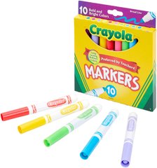 Набор маркеров Crayola Broad Line Markers, Bold & Bright Colors 10 штук (58-7725)