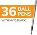 Набір кулькових ручок 36 шт BIC Round Stic Xtra Comfort Чорні масляні 1,2 мм (&lrm;GSMG361BK)