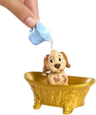 Кукла Mattel Disney Princess Belle, Beauty and the Beast, Белль с песиком, аксессуары, изменение цвета (JFC42)