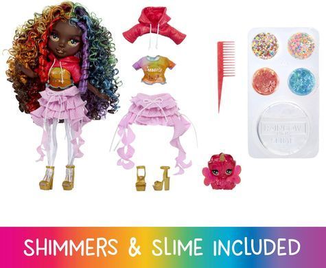 Кукла Rainbow High Rainbow Shimmers Iris 28 см с набором слайма, создай радужную куклу (507581)