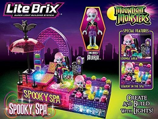 Конструктор з підсвіткою Cra-Z-Art Lite Brix Moonlight Monsters Spooky Spa Building Set Спа-салон Монстрів 53 деталей (35740)