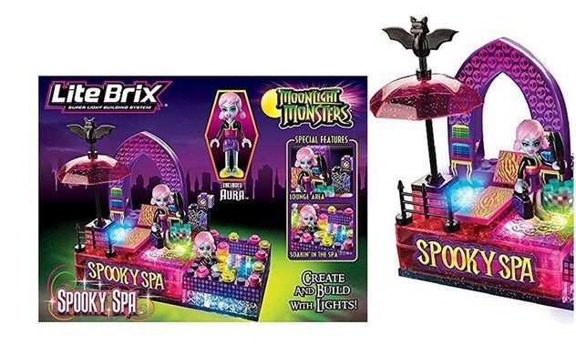 Конструктор з підсвіткою Cra-Z-Art Lite Brix Moonlight Monsters Spooky Spa Building Set Спа-салон Монстрів 53 деталей (35740)