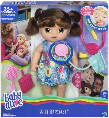 Інтерактивна лялька Hasbro Baby Alive Sweet Tears Baby Солодкі сльози Брюнетка (C0958)