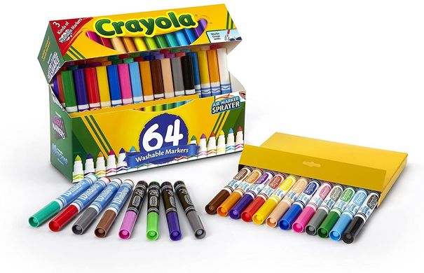 Набір маркерів Crayola Ultra-Clean Washable Markers, Gel Markers, Window Markers, 64 шт (58-8180)