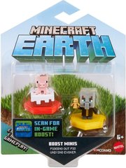 Ігровий набір міні-фігурок Minecraft Earth Boost Minis Figures, Pigging Out Pig and Undying Evoker (GMD16)
