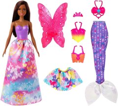 Кукла Barbie Dreamtopia Doll and Fashions Dress Up Gift Set, Brunette Фея Русалка Сказочное превращение (GJK41)