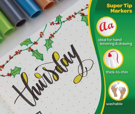 Набір фломастерів Crayola Super Tips Markers, Washable Markers 24 штук (58-5057-E-000)