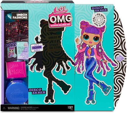 Ігровий набір з лялькою L.O.L. Surprise! O.M.G. Series 3 Roller Chick Роллерша Диско Скейтер (567196)