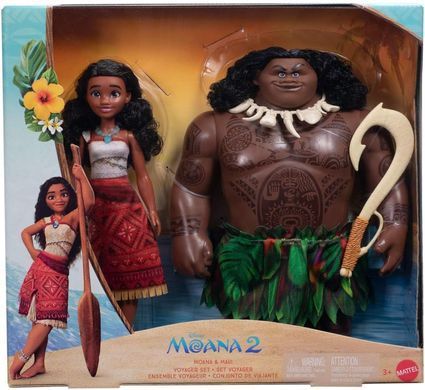 Набір ляльок Mattel Disney Moana 2, Moana & Maui Моана та Мауї, Пригоди на морі (JDD42)