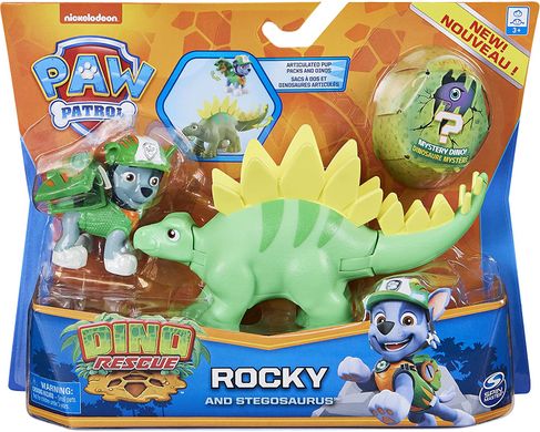 Ігровий набір Spin Master Paw Patrol Dino Rescue  Rocky and Dinosaur Stegosaurus (6060181)