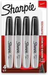 Маркеры перманентные Sharpie Permanent Markers, Chisel Tip Черный 4 шт. (&lrm;&lrm;&lrm;38264)