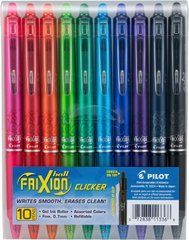 Набор стирающихся цветных гелевых ручек 10 шт  PILOT FriXion Clicker 0.7 мм (&lrm;11336)