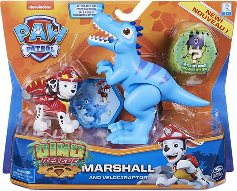 Ігровий набір Spin Master Paw Patrol Dino Rescue Marshall and Dinosaur Velociraptor (6059510)