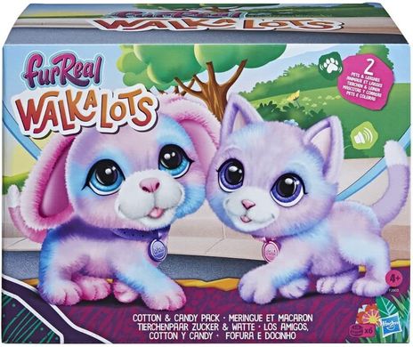 Интерактивная игрушка furReal Walkalots Big Wags Sugar & Cotton Гламурный щенок и котенок на поводке (‎F2603)