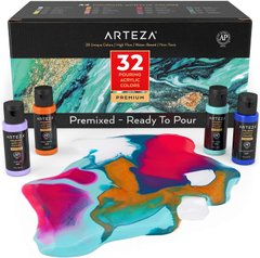 Жидкие акриловые краски Arteza Acrylic Paint / 32 Colors Профессиональная серия 60 мл (‎ARTZ-9226)