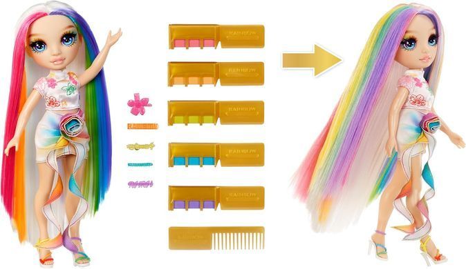 Игровой набор с куклой Rainbow High Hair Chalk & Style Amaya Амайя Рейн &ndash; Радуга и Золото (526780)