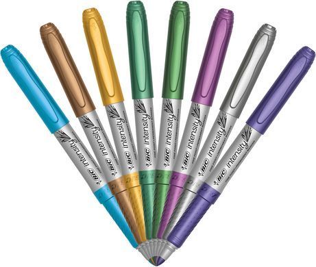 Набір перманентних маркерів BIC Intensity Metallic, Fine Point 8 шт | Металізовані кольори (GMPMP81)