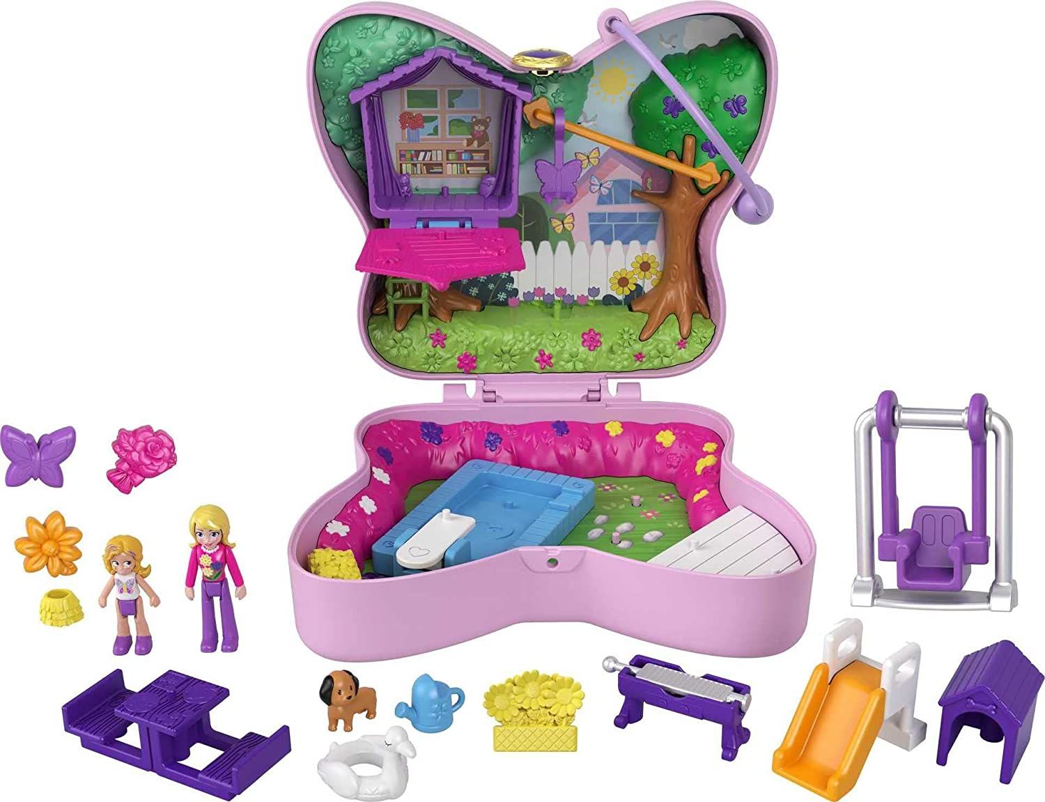 Игровой набор Полли Покет Polly Pocket Backyard Butterfly Карманный Мир Сад  бабочки (GTN21) - Интернет-магазин 