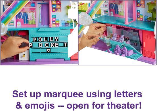 Ігровий набір Поллі Покет Polly Pocket Sweet Adventures Rainbow Mall Кишеньковий Світ Торговий центр (HKX69)