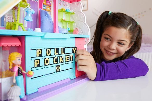 Ігровий набір Поллі Покет Polly Pocket Sweet Adventures Rainbow Mall Кишеньковий Світ Торговий центр (HKX69)