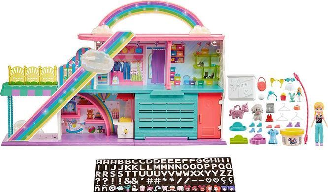 Ігровий набір Поллі Покет Polly Pocket Sweet Adventures Rainbow Mall Кишеньковий Світ Торговий центр (HKX69)