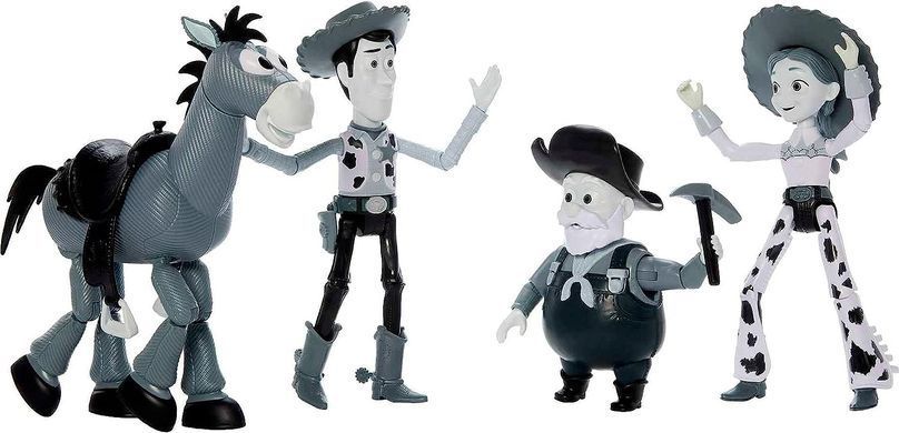 Игровой набор из 4 фигурок Disney Pixar Toy Story Woody, Jessie, Bullseye. Stinky Pete История игрушек (HNN47)