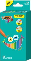 Цветные восковые карандаши BIC Kids Crayons for Long-Lasting Coloring 24 шт. (BKPC24-AST)