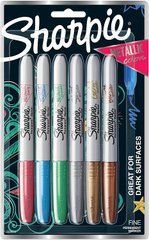Маркеры перманентные Sharpie Metallic Permanent Markers, Fine Points 6 шт. (&lrm;&lrm;&lrm;&lrm;2029678)