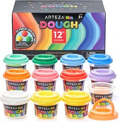 Игровой набор пластелину Arteza Kids Dough 12 банок (ARTZ-4356)