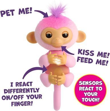 Интерактивная обезьянка WowWee Fingerlings Harmony &ndash; 70+ звуков, прикосновения и живая мимика (3111)