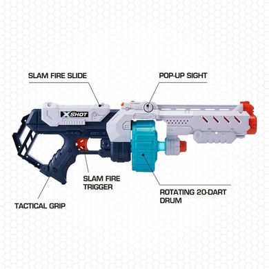 Скорострельный бластер X-Shot Excel Turbo Fire Foam Dart Blaster (36350)