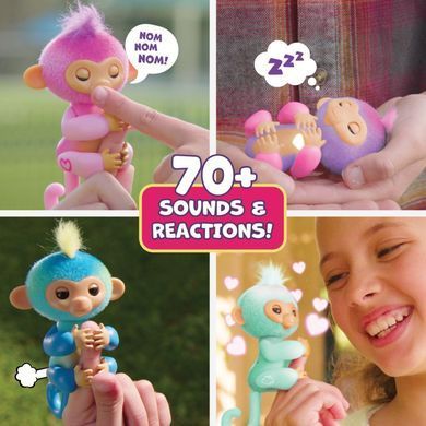 Интерактивная обезьянка WowWee Fingerlings Harmony &ndash; 70+ звуков, прикосновения и живая мимика (3111)