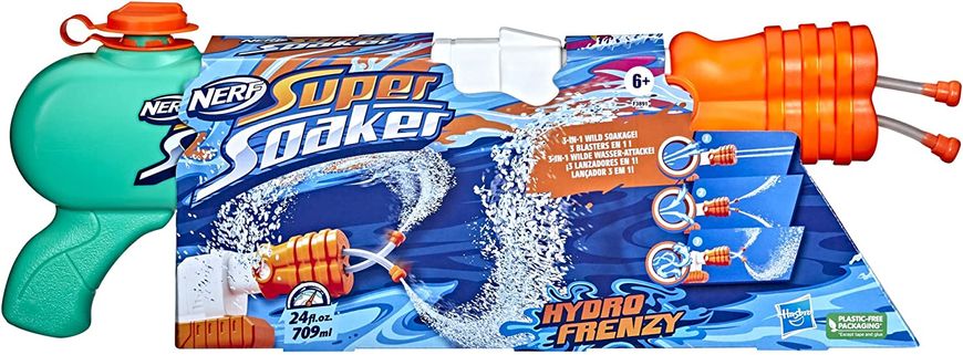 Водный бластер Hasbro Nerf Super Soaker Hydro Frenzy 3-в-1 Суперсокер Гидро Френзи (‎F3891)