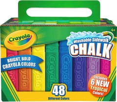 Мел 48 шт Crayola Washable Sidewalk Chalk для рисования на асвальте, мольберте, доске (512048)