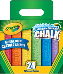 Мел 24 шт Crayola Washable Sidewalk Chalk для рисования на асвальте, мольберте, доске 24 штук (512024)