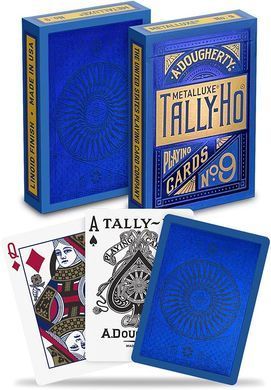 Игральные карты Tally-Ho MetalLuxe Blue Poker Size Покерные карты