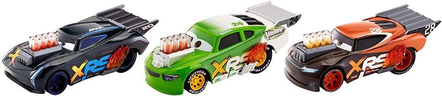 Набор машинок Тачки 3 Disney Pixar Cars  XRS Drag Racing Jackson Storm, Tim Treadless and Brick Yardley 3 шт. (GHL18)