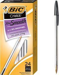Набор шариковых ручек 24 шт BIC Cristal Xtra Smooth Черный (MS241-BLK)