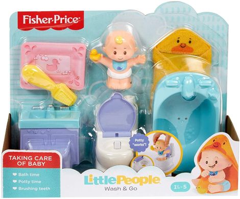Ігровий набір Fisher-Price Little People Wash & Go Малюк у ванній кімнаті (GKP66)