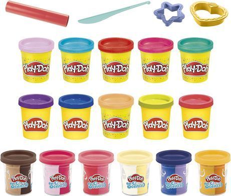 Ігровий набір пластеліну Play-Doh Sparkle and Scents Variety 16 банок (F3593)