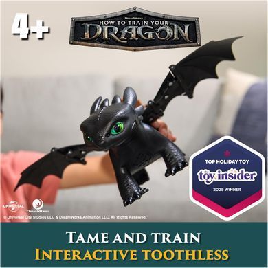 Интерактивный Беззубик DreamWorks Dragons: 60 звуков и реакций, игрушка How to Train Your Dragon (6053479)
