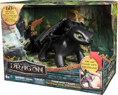 Интерактивный Беззубик DreamWorks Dragons: 60 звуков и реакций, игрушка How to Train Your Dragon (6053479)