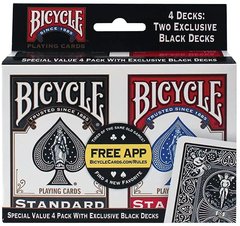 Игральные карты Bicycle Standard Playing Cards - Poker Size Rider Back and Red 4 шт. (‎10015551)
